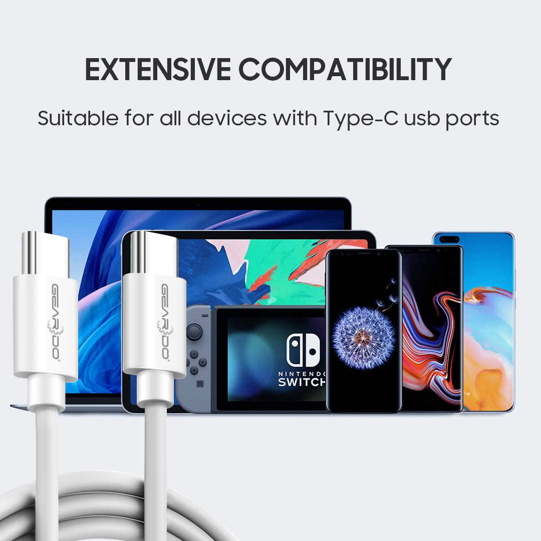 Geardo Premium Type C to Type C Charging Data Cable 1.5m