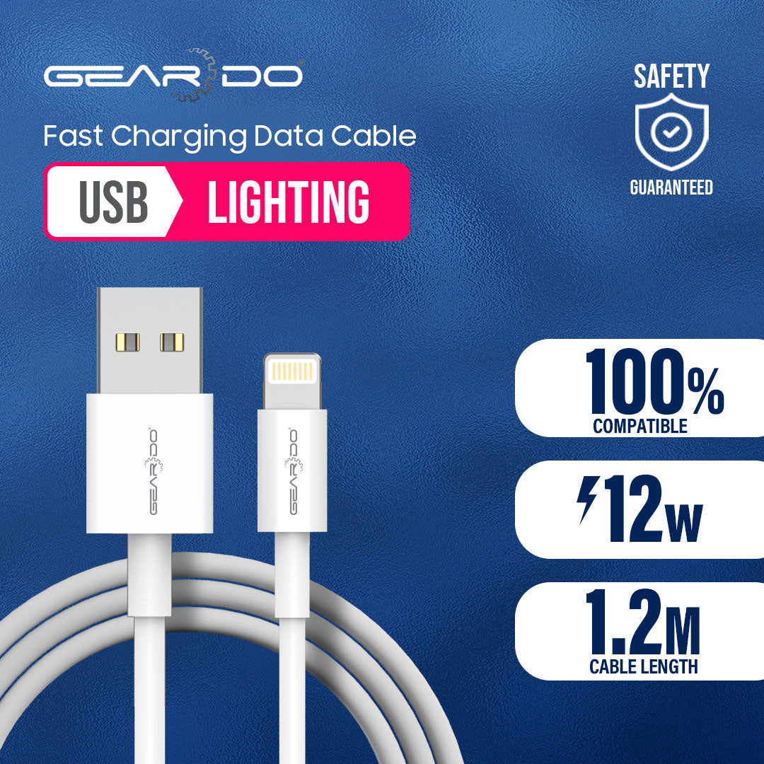 Geardo Premium USB to Lightning Charging Data Cable 1.2m