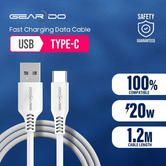 Geardo Premium USB to Type C Charging Data Cable 1.2m